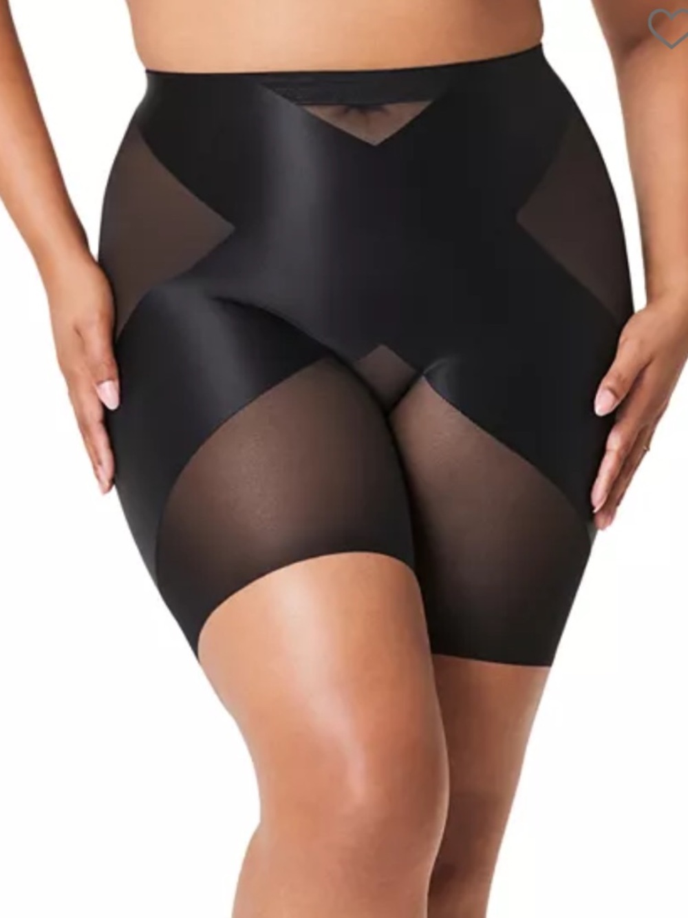 SPANX Satin-X mid rise mid-thigh shaping shorts size L
Good condition